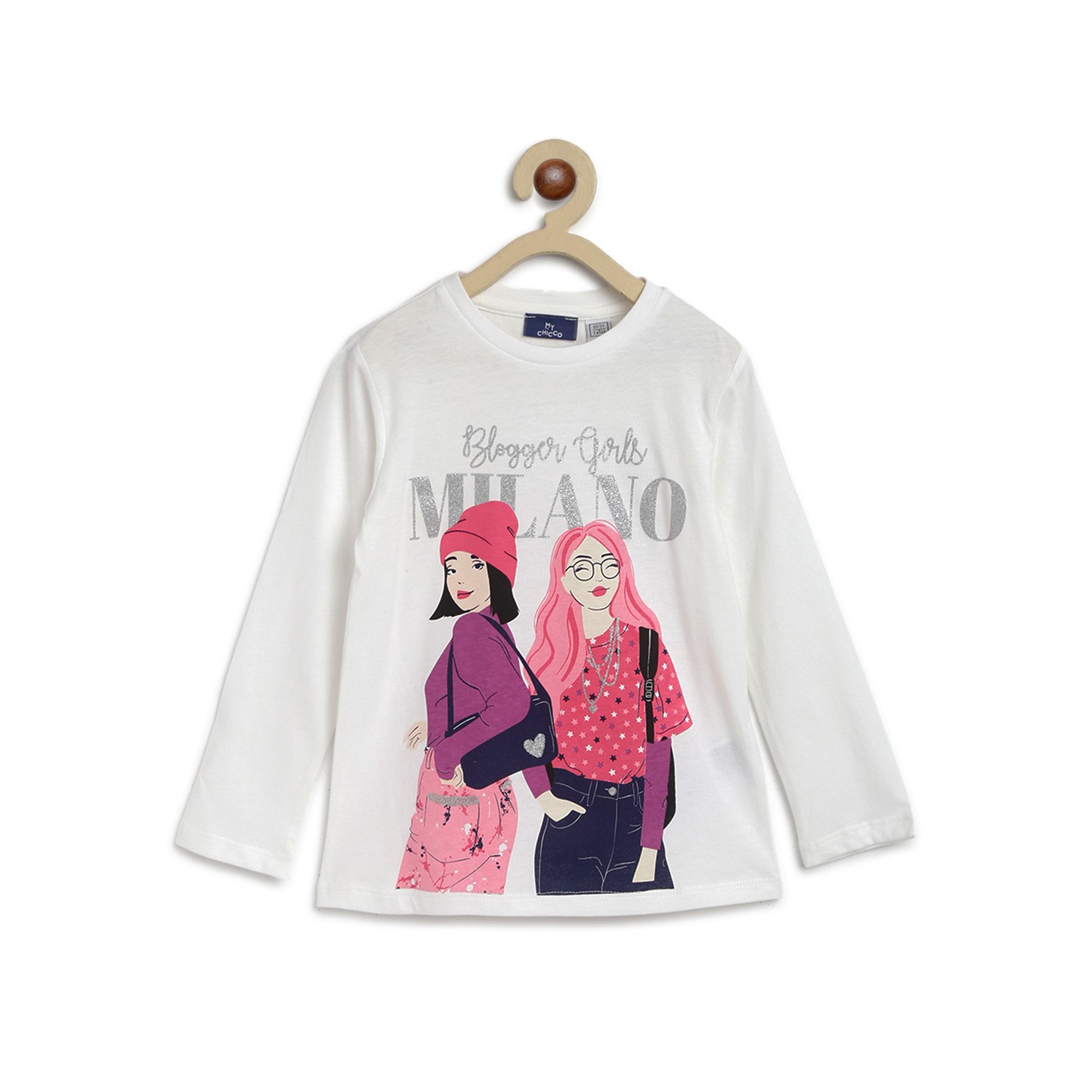 Girls Long Sleeve Knitted T-Shirt-Pink